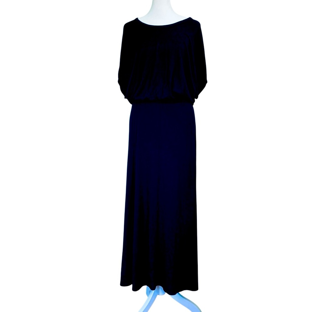 Victoria's Secret Black Short Sleeve Maxi Dress Oversize Elastic Waist (Size XS)